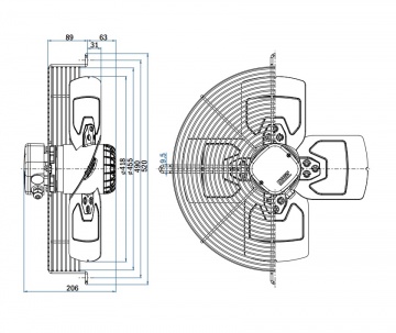 Ventilator axial Hidria R11R-4225A-4M-5715 (420 mm)
